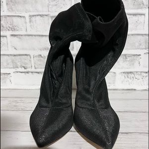 Jewel Badgley Mischka Glitter Sock Boot